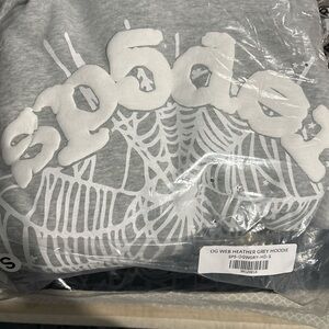 Gray Spider Web Hoodie